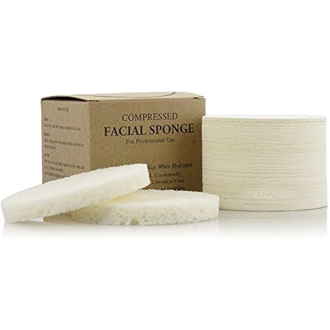 Appearus FACIAL SPONGES - COMPRESSED NATURAL CELLULOSE FACE SPONGE - MADE IN USA - SPA SPONGES FOR FACE CLEANSING, MASSAGE, PORE EXFOLIATING, MASK, MAKEUP REMOVAL (50 COUNT) (WHITE) - Image 1
